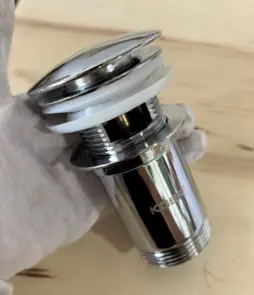 Донный клапан для раковины Koer PW-07-01 1 1/4'' с переливом автоматический СLICK-СLACK (Цвет хром) (KR5782) №14