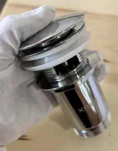Донный клапан для раковины Koer PW-07-01 1 1/4'' с переливом автоматический СLICK-СLACK (Цвет хром) (KR5782) №22