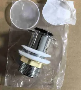 Донний клапан для раковини Zerix BV-05 1 1/4'' з переливом автоматичний СLICK-СLACK (Колір хром) (ZX6022) №8