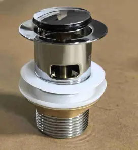 Донний клапан для раковини Zerix BV-05 1 1/4'' з переливом автоматичний СLICK-СLACK (Колір хром) (ZX6022) №10