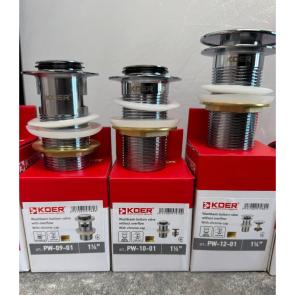 Донный клапан для раковины Koer PW-09-01 1 1/4'' с переливом автоматический СLICK-СLACK (Цвет хром) (KR5796) №5