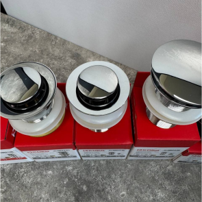Донный клапан для раковины Koer PW-09-01 1 1/4'' с переливом автоматический СLICK-СLACK (Цвет хром) (KR5796) №11