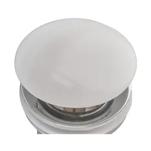 Донний клапан для раковини Koer PW-07-11 1 1/4'' з переливом автоматичний СLICK-СLACK (Біла керам.накл.) (KR5784) №3