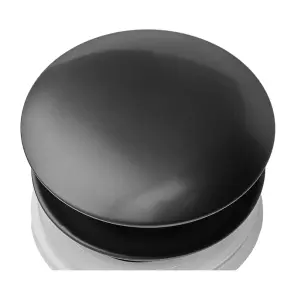 Донний клапан для раковини Zerix BV-01 BLACK 1 1/4'' з переливом автоматичний СLICK-СLACK (Колір чорний) (ZX6016) №1
