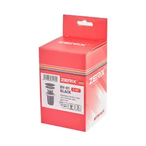 Донний клапан для раковини Zerix BV-01 BLACK 1 1/4'' з переливом автоматичний СLICK-СLACK (Колір чорний) (ZX6016) №2