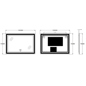 Зеркало Zerix Mirra MR05-100x70 с LED Touch, Anti-fog, димером, регулятором яркости (ZX6060) №2