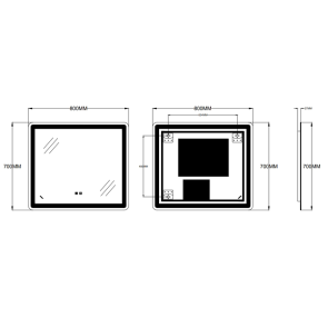 Зеркало Zerix Mirra MR05-80x70-REVERSE с LED Touch, Anti-fog, димером, регулятором яркости (ZX6057) №7