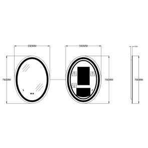 Зеркало Zerix Fusion MV01-60x80-REVERSE с LED Touch, Anti-fog, димером, регулятором яркости (ZX6068) №4