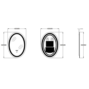 Зеркало Zerix Fusion MV01-50x70 с LED Touch, Anti-fog, димером, регулятором яркости (ZX6067) №7