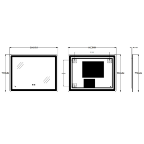 Зеркало Zerix Mirra MR05-90x70-REVERSE с LED Touch, Anti-fog, димером, регулятором яркости (ZX6059) №3