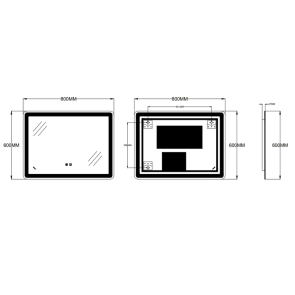 Зеркало Zerix Mirra MR05-80x60-REVERSE с LED Touch, Anti-fog, димером, регулятором яркости (ZX6056) №4