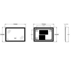 Зеркало Zerix Mirra MR05-70x50-REVERSE с LED Touch, Anti-fog, димером, регулятором яркости (ZX6055) №4