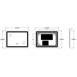 Зеркало Zerix Kubix MR04-80x60-REVERSE с LED Touch, Anti-fog, димером, регулятором яркости (ZX6054) №6