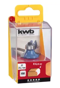 Фреза зкруглююча з опорним підшипником 25,7 мм, R6.35, KWB (756620) №1