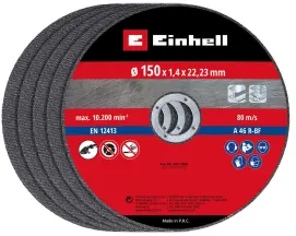 Отрезной диск Einhell по металлу, 150х1,4 мм, 5 шт (711946)