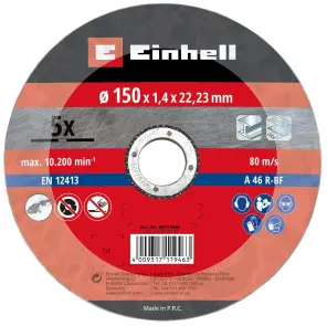 Отрезной диск Einhell по металлу, 150х1,4 мм, 5 шт (711946) №2