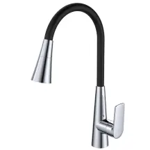 Смеситель для кухни Mixxus Premium Matis 011-T (NUT) Refl.Black (Цвет хром+силик.излив черный) (MI8266)