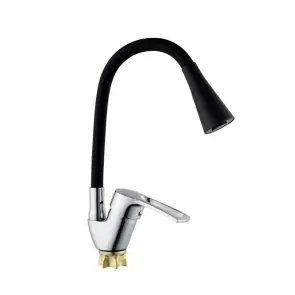 Смеситель для кухни с силиконовым изливом Champion YUB 011-181 (Nut) Refl.Black (MI6421) №1