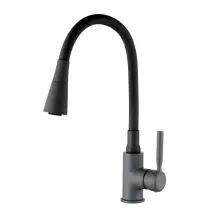 Смеситель для кухни Zerix Atrium-011-T Graphite Refl.Black (Цвет графит+силик.вылив черный) (ZX6106)