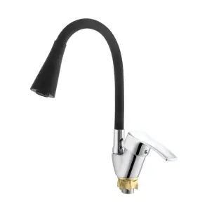 Смеситель для кухни с силиконовым изливом Zerix YUT 279 Reflector Black (цвет излива черный) (ZX5986) №1