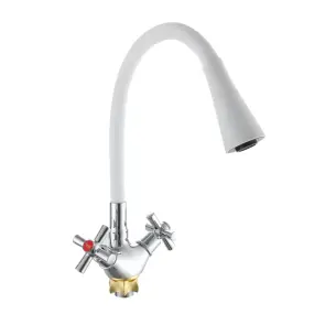 Смеситель для кухни с силиконовым изливом Zerix TLT 722 Reflector White (цвет излива белый) (ZX5991) №1