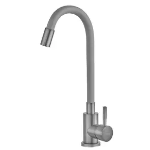 Змішувач для кухні MIXXUS SEO-011 GRAPHITE REFL.GRAY з силіконовим виливом з нерж.сталі SUS304, колір графіт (MI8225) №6