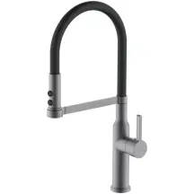 Смеситель для кухни MIXXUS PREMIUM PULL 017 GRAPHITE REFL.BLACK (Кол.графит+силик.излияние чер.) (MI8278)