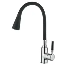 Змішувач для кухні Zerix ATRIUM-011-T REFL.BLACK (Колір хром+силік.вилив чорний) (ZX4720)