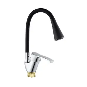 Смеситель для кухни с силиконовым изливом Champion YUB 011-279 (Nut) Refl.Black (MI6424) №1