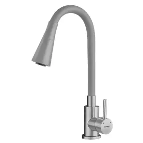 Смеситель для кухни MIXXUS SUS-011-T REFL.GRAY с силиконовым изливом из нерж. стали SUS304, излив серый (MI8227) №6
