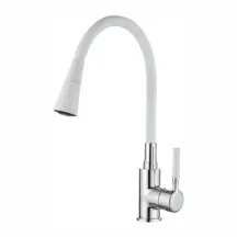 Змішувач для кухні Zerix Atrium-011-T Refl.WHITE (Колір хром+силік.вилив білий) (ZX4719)