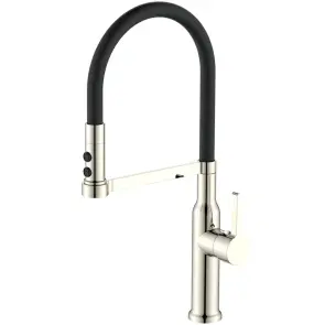 Смеситель для кухни MIXXUS PREMIUM PULL 017 SS COLOR REFL.BLACK (Цвет нерж.+силик.вылив черный) (MI8279) №1