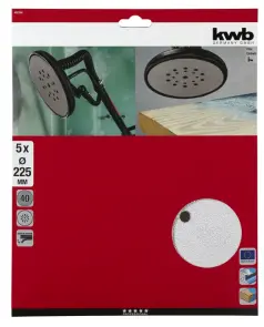 Наждачний папір, d225 мм, Р40, 5 шт, KWB (492104) №1