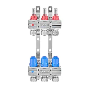 Коллекторный блок с расходомерами и евроконусами Koer KR.1210-3 - 1"x3 WAYS (KR5265) №3