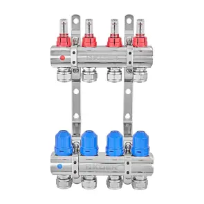 Коллекторный блок с расходомерами и евроконусами Koer KR.1210-4 - 1"x4 WAYS (KR5266) №3