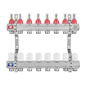 Коллекторный блок с расходомерами EUROPRODUCT EP.B3110-08-1”x8 (корп. латунь) (EP6196) №3