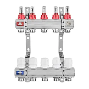 Коллекторный блок с расходомерами EUROPRODUCT EP.B3110-05-1”x5 (корп. латунь) (EP6193) №3