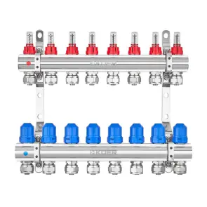 Колекторний блок з витратомірами та євроконусами Koer KR.1210-8 - 1"x8 WAYS (KR5270) №3