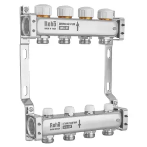 Колектор з термостатичними та запірними клапанами Roho R805-04M - 1"x 4 вих. (RO1044) №4
