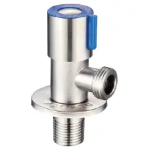Кран для подключения сантехприборов с нерж. ст. SUS304 (синий) ZERIX VAL-01-1/2x1/2 (ZX5610)