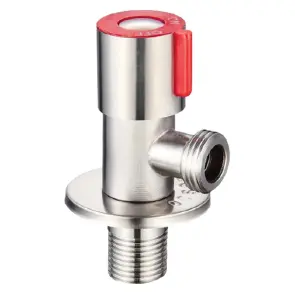 Кран для подключ.сантехприборов Champion VAL-02 1/2x1/2 из нерж.стали SUS304 (красный) (CH6194) №1