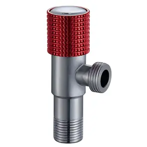 Кран для подключения сантехприборов Mixxus VAL-09-1/2x1/2 с нерж. стали SUS304 (красный) (MI7098) №1