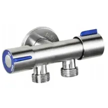 Кран для подключения сантехприборов Mixxus VAL-11-1/2x1/2x1/2 с нерж. стали SUS304 (синий) (MI6219)