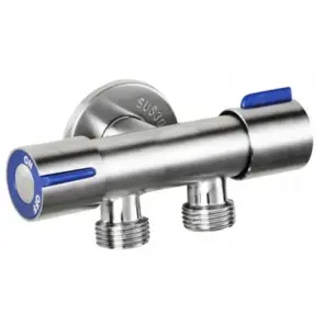 Кран для подключения сантехприборов Mixxus VAL-11-1/2x1/2x1/2 с нерж. стали SUS304 (синий) (MI6219) №1