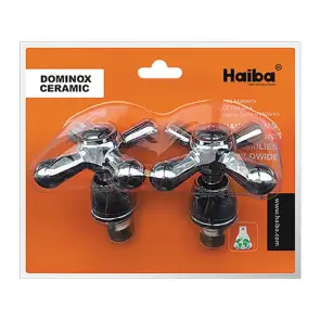 Ручки для смесителя с кран буксами (пара) Haiba Dominox (керамика) (HB0576) №1