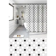 Шторка для ванной Zerix SCP-018-180x200 из PEVA (полиэтиленвинилацетата) (Узор "Круги") (ZX6091)