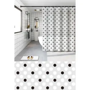 Шторка для ванной Zerix SCP-018-180x200 из PEVA (полиэтиленвинилацетата) (Узор "Круги") (ZX6091) №1