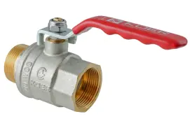Кран шаровой ГШВ Koer Extreme KE.215-15 - 1/2" FM ручка "рычаг" красная (KR5750)