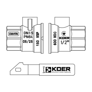 Кран кульовий ГШВ Koer Extreme KE.215-15 - 1/2" FM ручка "важіль" червона (KR5750) №5