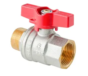 Кран шаровой ГШМ Koer Extreme KE.218-25 - 1" FM ручка "бабочка" красная (KR5761) №1
